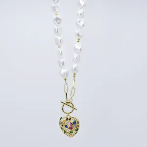 Radiant Pearl Heart Necklace M5