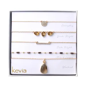 Radiant Teardrop & Crystal Accent Necklace Set