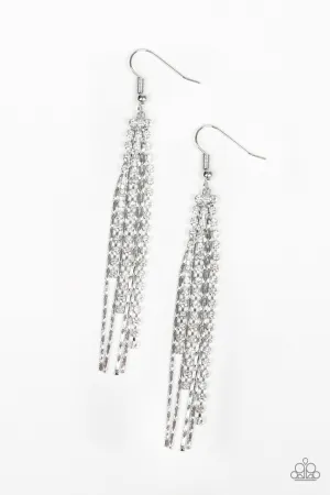 Red Carpet Bombshell White Paparazzi Earrings