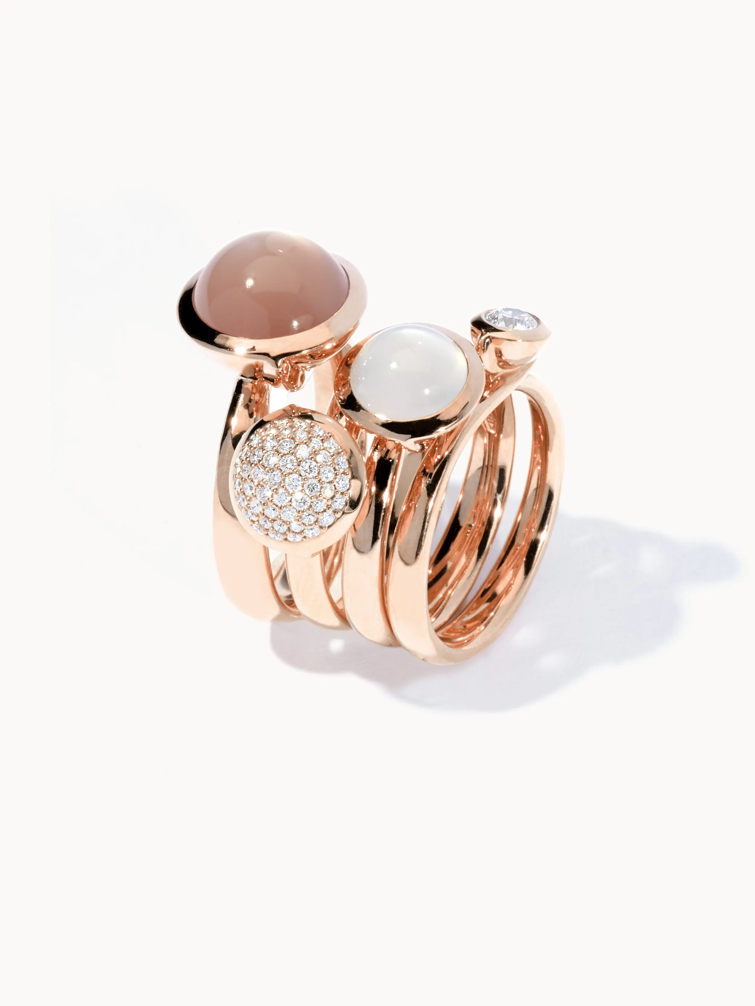 Ring BOUTON small Diamond Pavé with Diamond Pavé