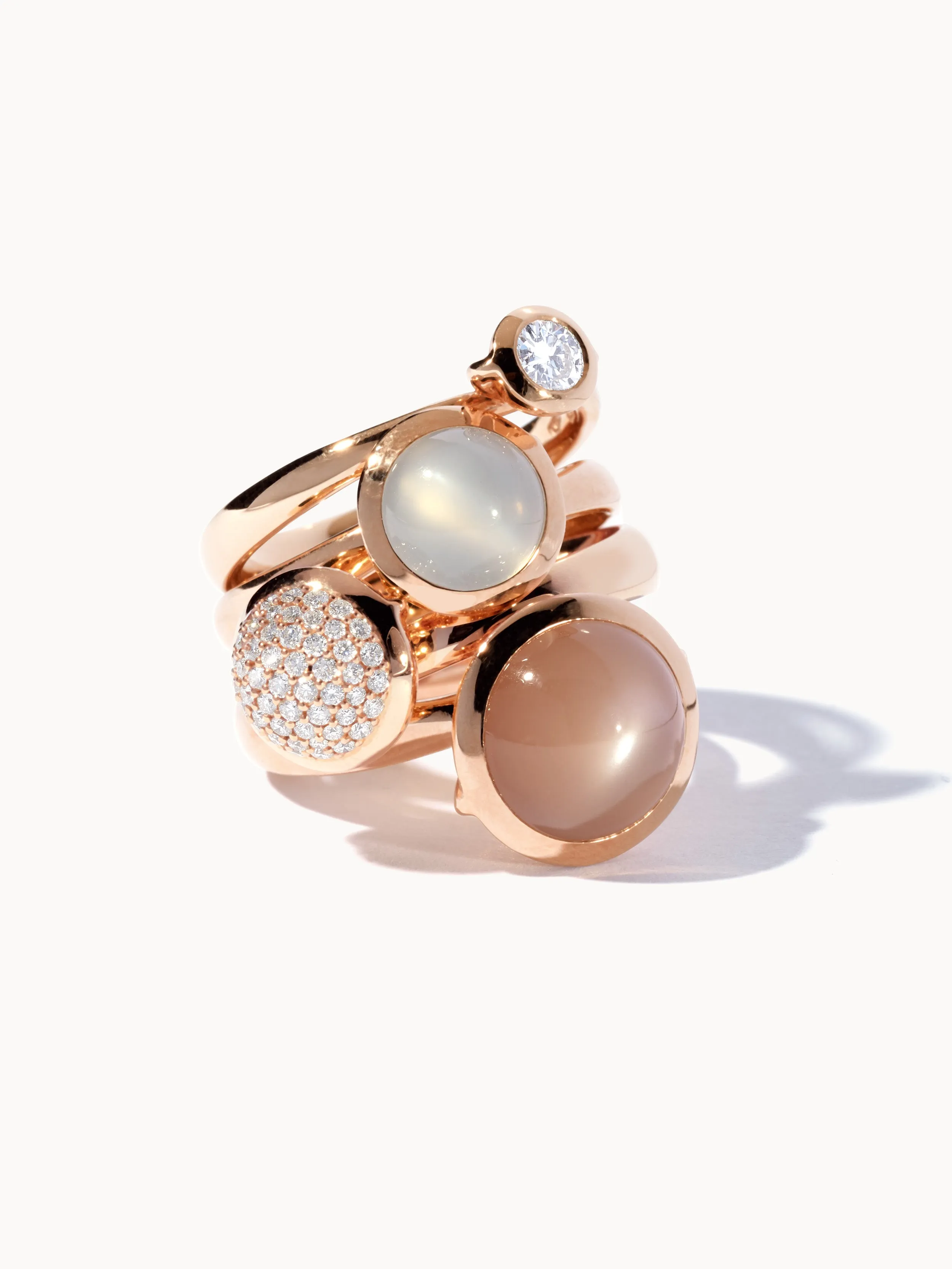 Ring BOUTON small Diamond Pavé with Diamond Pavé