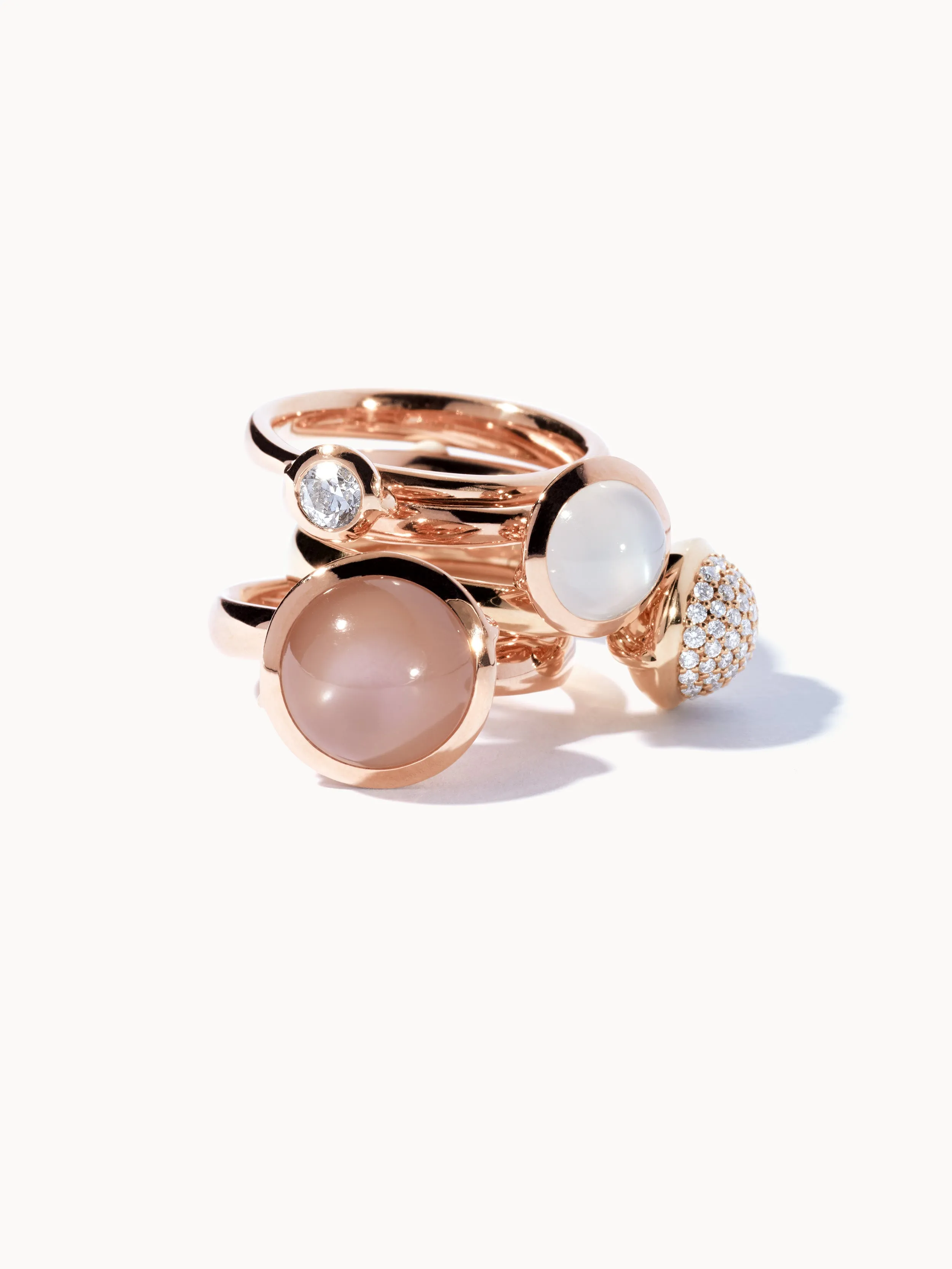 Ring BOUTON small Diamond Pavé with Diamond Pavé