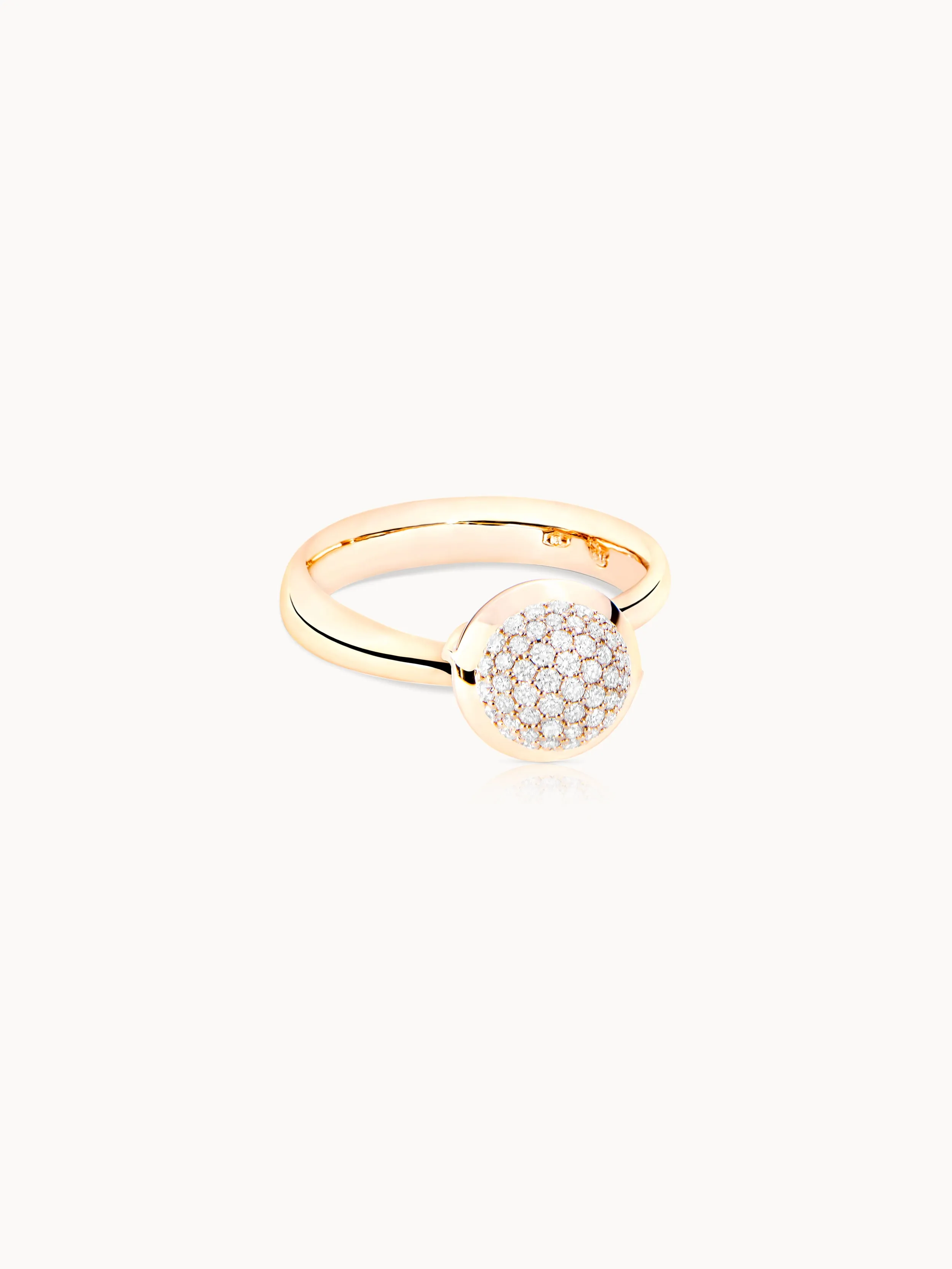 Ring BOUTON small Diamond Pavé with Diamond Pavé