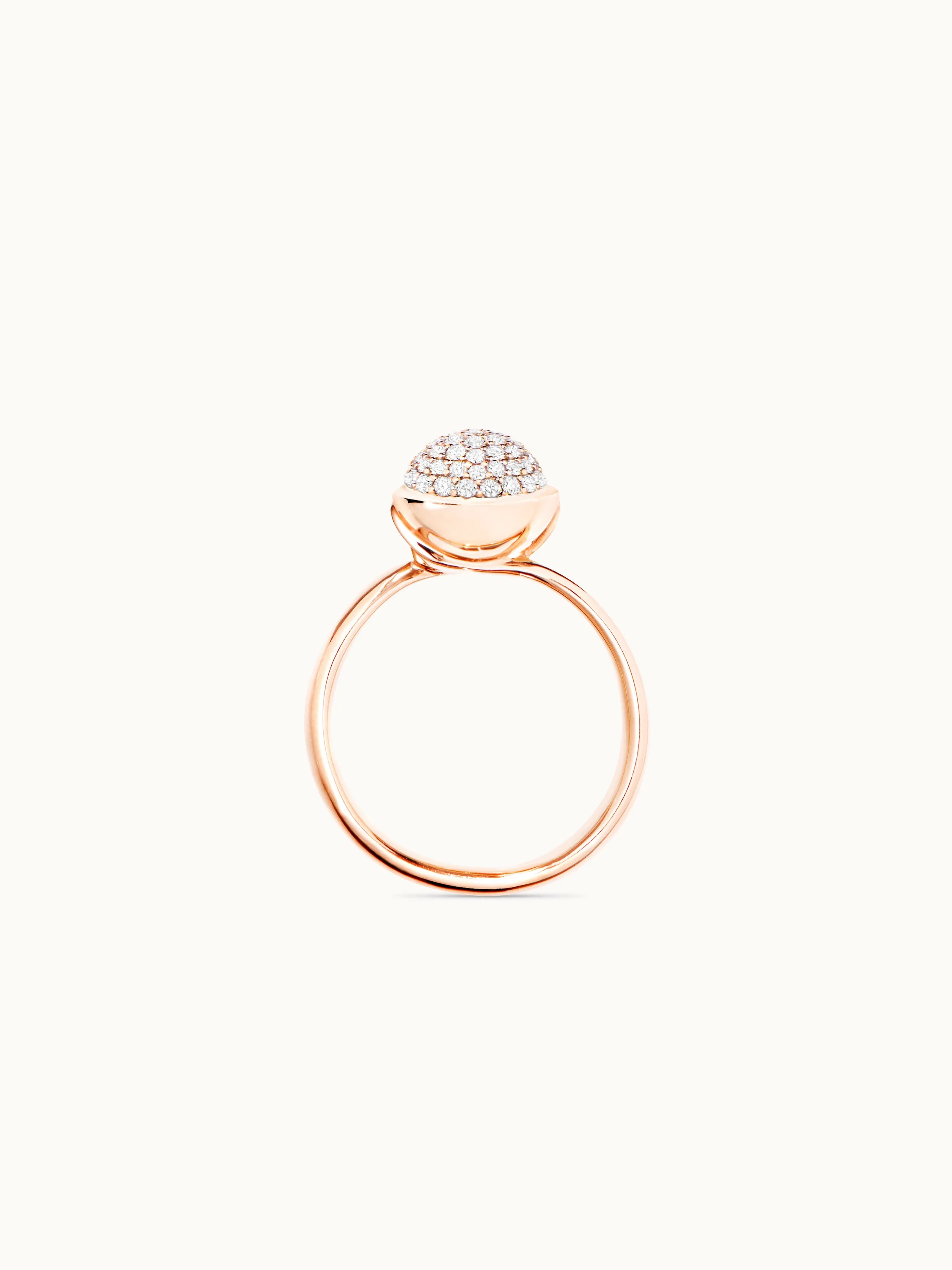 Ring BOUTON small Diamond Pavé with Diamond Pavé
