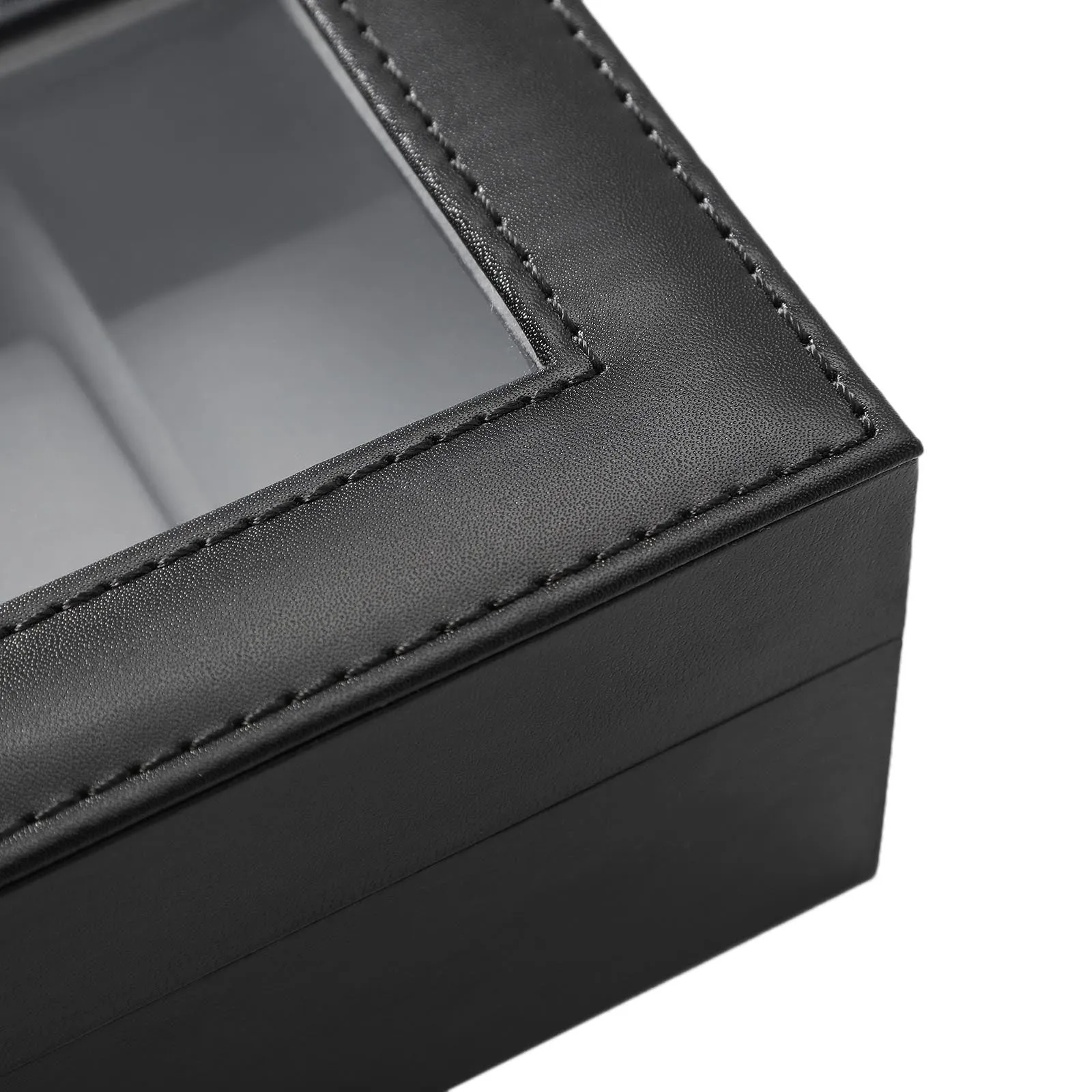 Rootz Watch Box - Watch Organizer - Watch Storage - Velvet Lining - Glass Lid - Perfect Gift Idea - 30cm x 11.2cm x 8cm