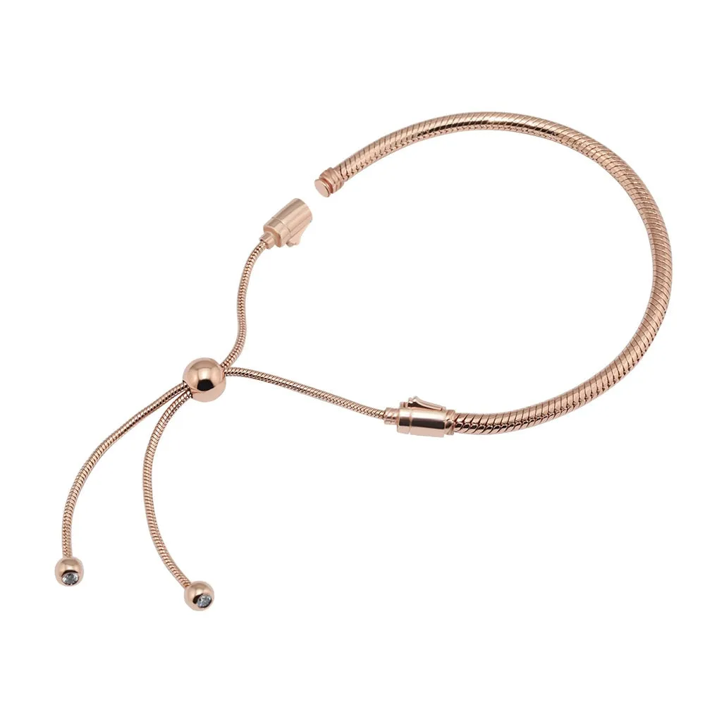 Rose Gold Sliding Bracelets For Women Fit Original