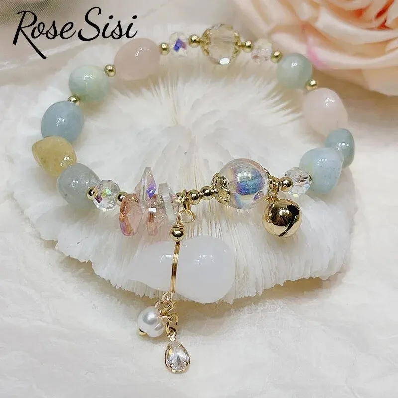 Rose sisi Chinese style Hanfu natural stone bracelet for women gourd chalcedony agate bracelets jewelry gift for girlfriend