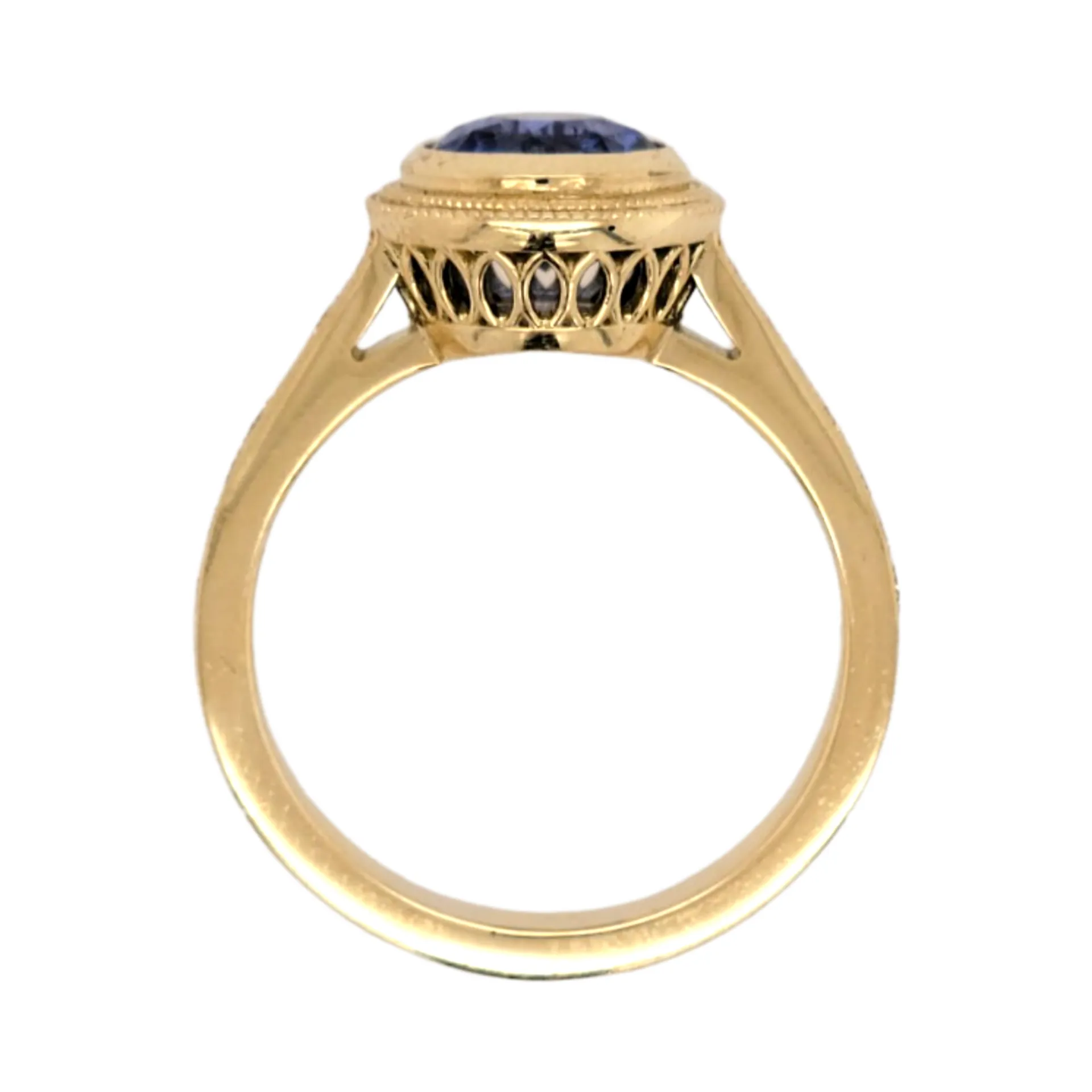 Round Blue Sapphire Ring