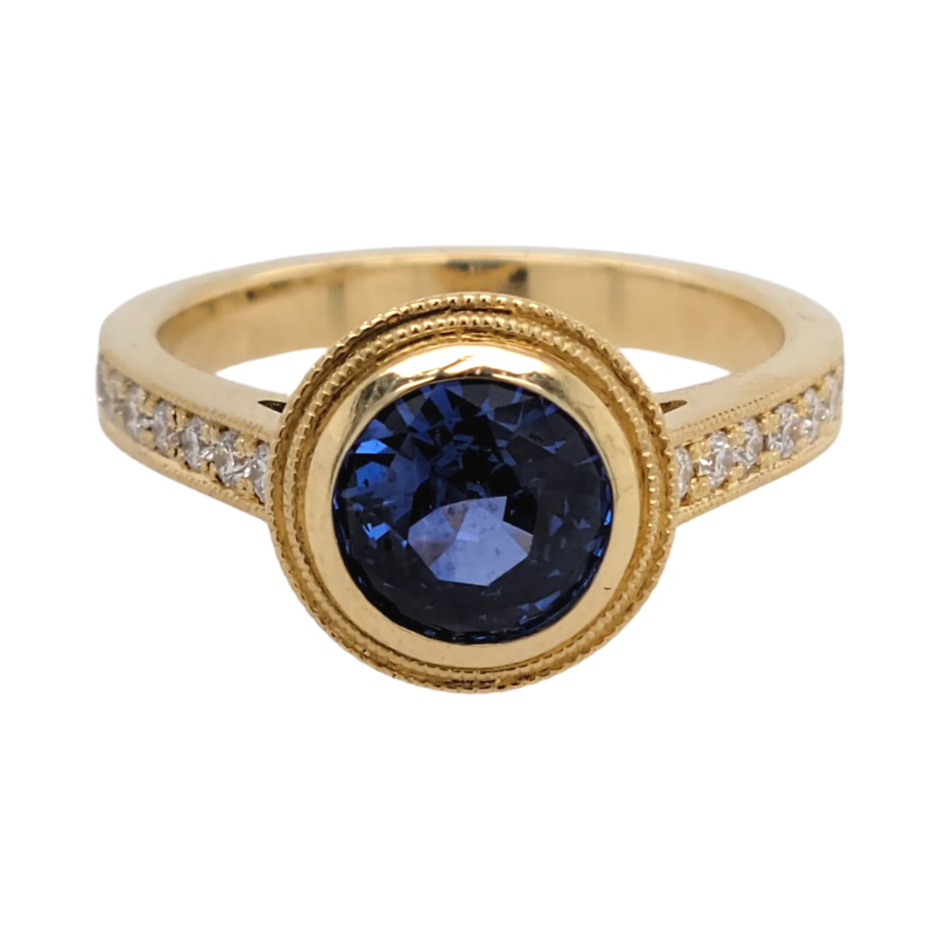 Round Blue Sapphire Ring
