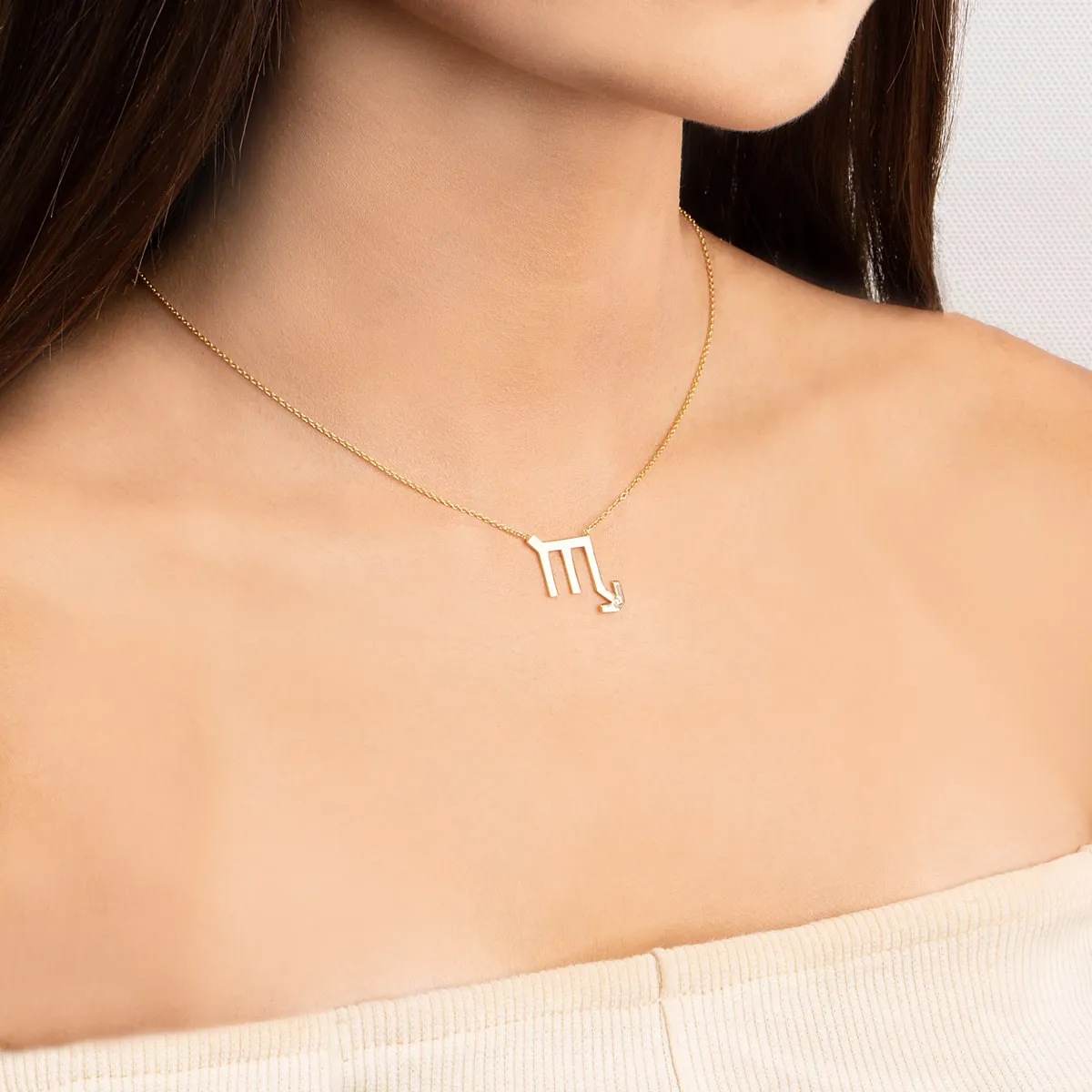Scorpio Zodiac Sign Diamond Necklace