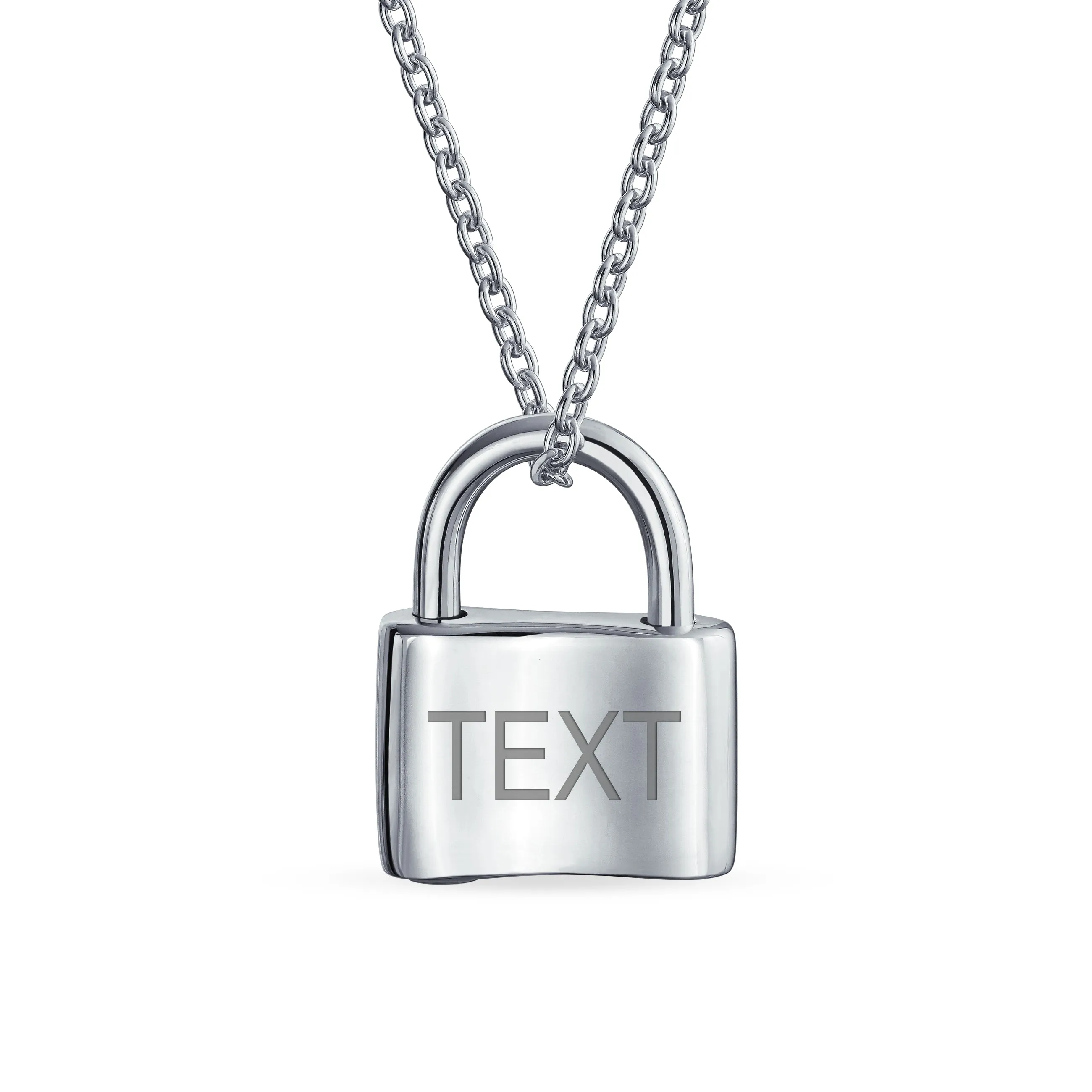 Script Initial Monogram Lock Pendant Charm Necklace Gold Plated Silver 16 Inch