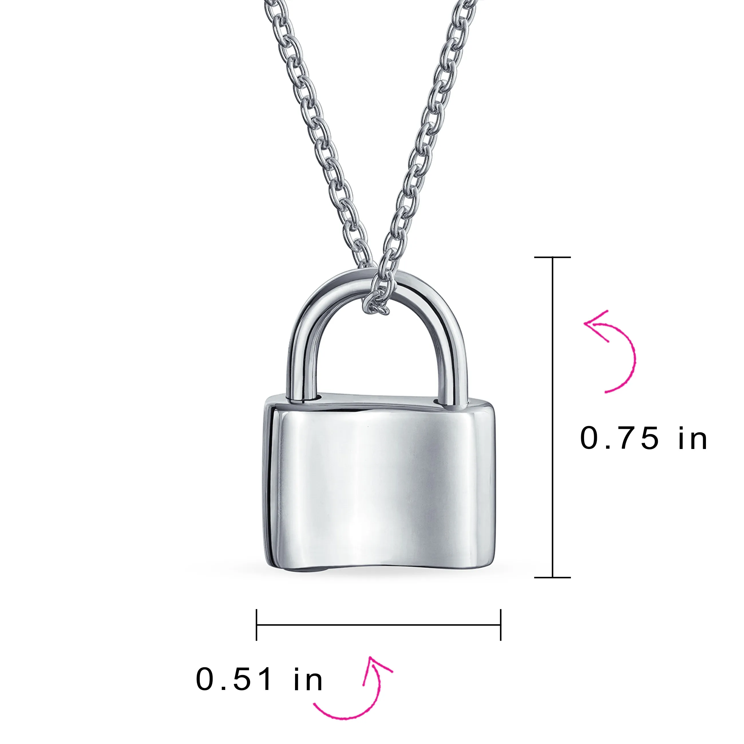 Script Initial Monogram Lock Pendant Charm Necklace Gold Plated Silver 16 Inch