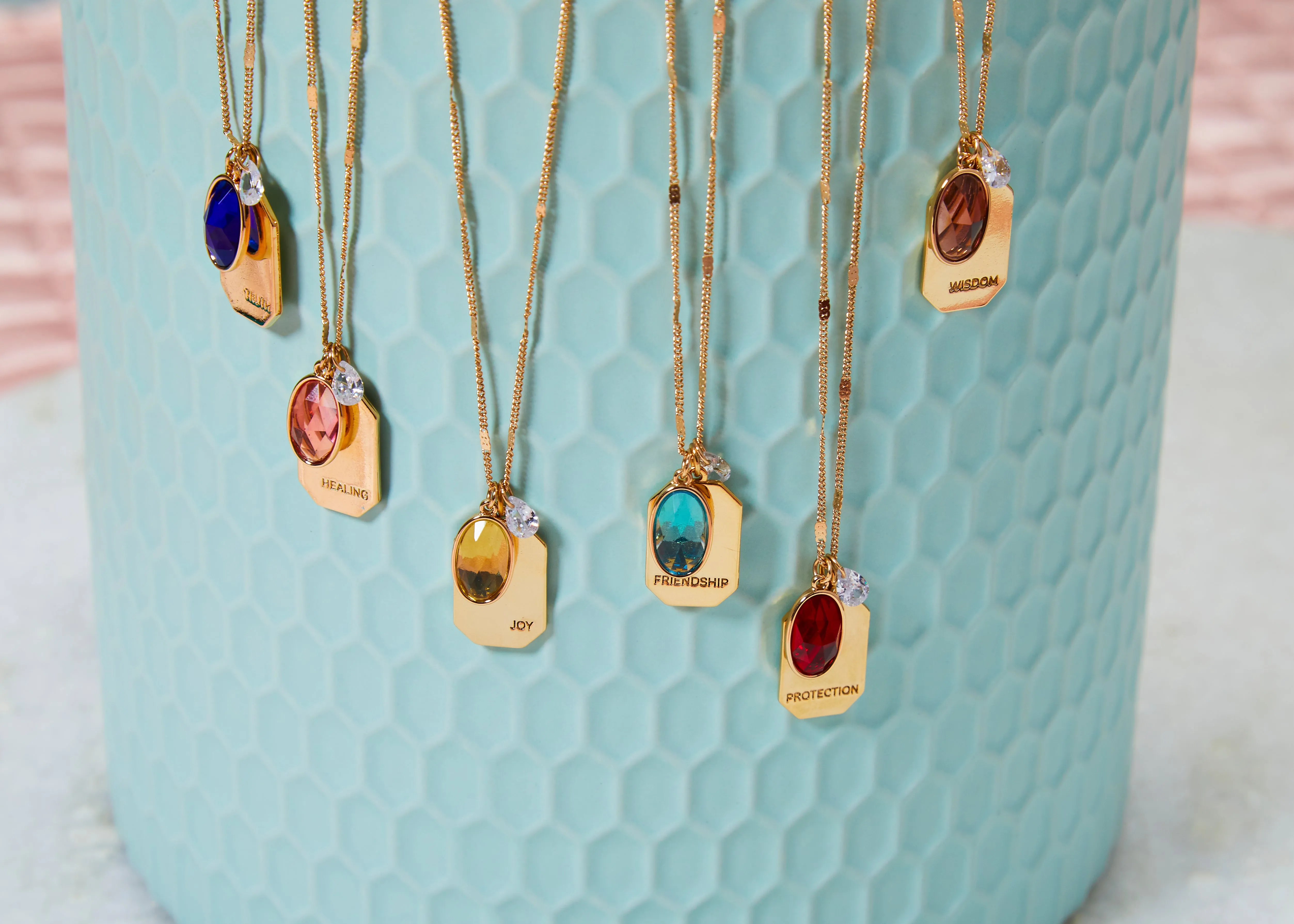 September Birthstone Necklace in Gold