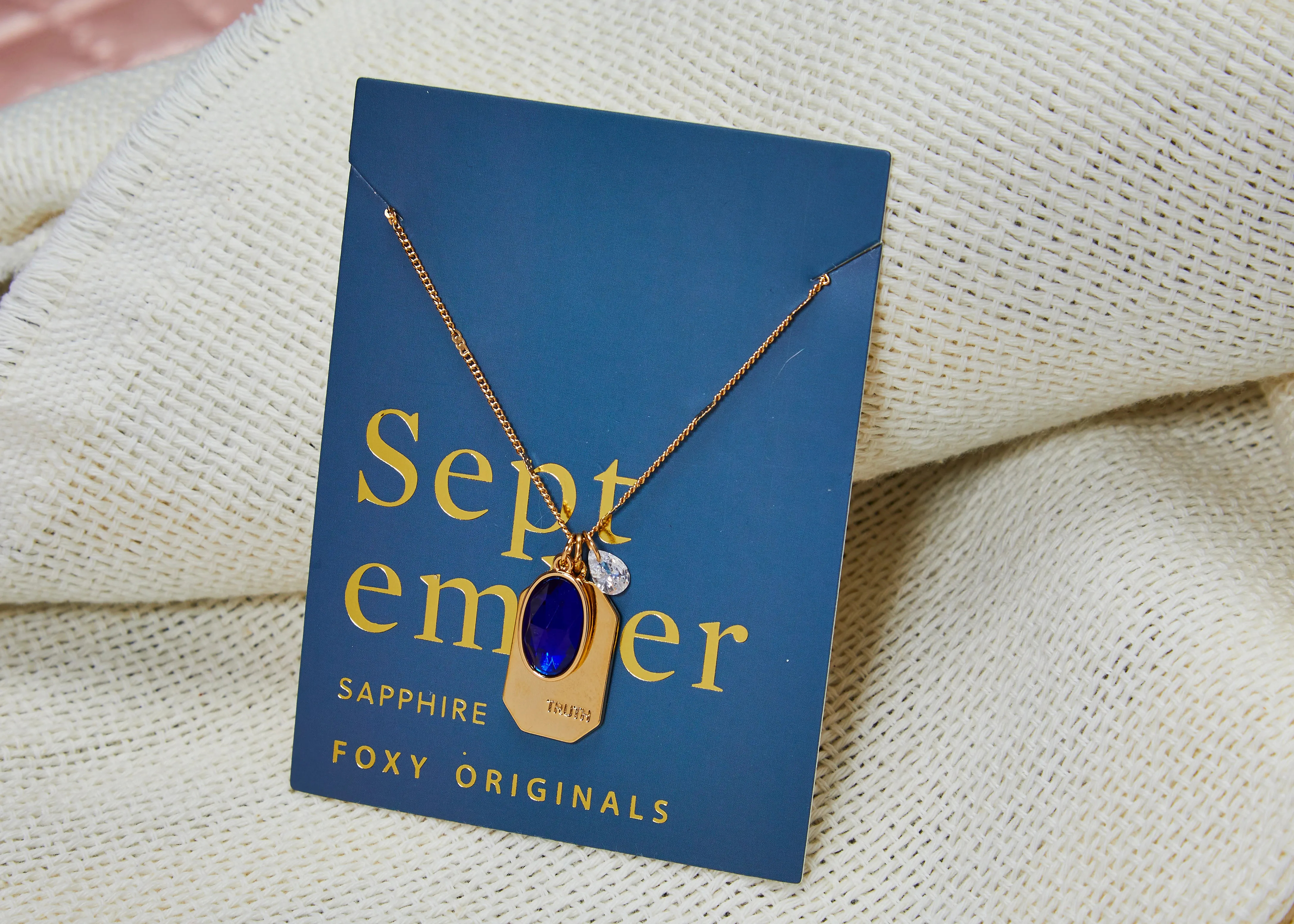 September Birthstone Necklace in Gold