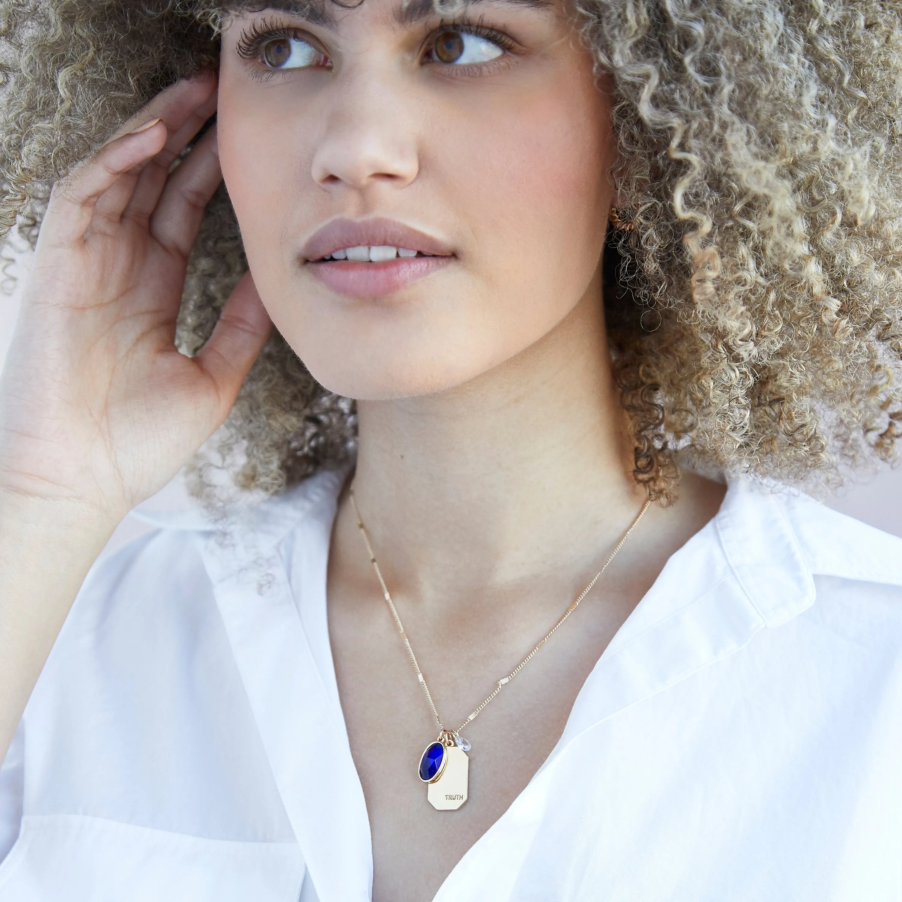 September Birthstone Necklace in Gold