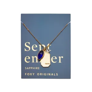 September Birthstone Necklace in Gold