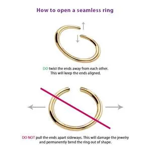 Set of 3 Seamless Steel Pull-Apart Rings 20g