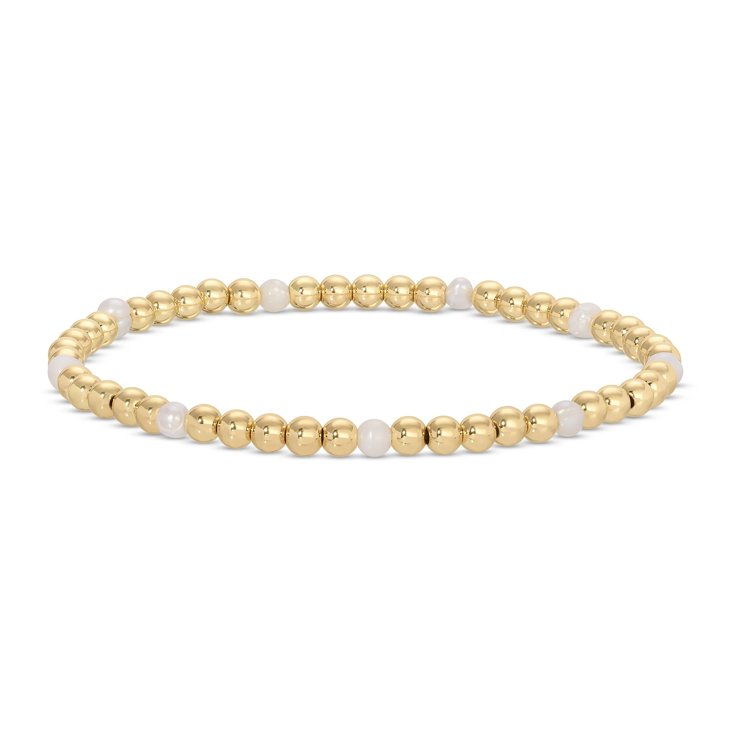 Set/12 4mm Bead & Pearl Stretch Bracelets