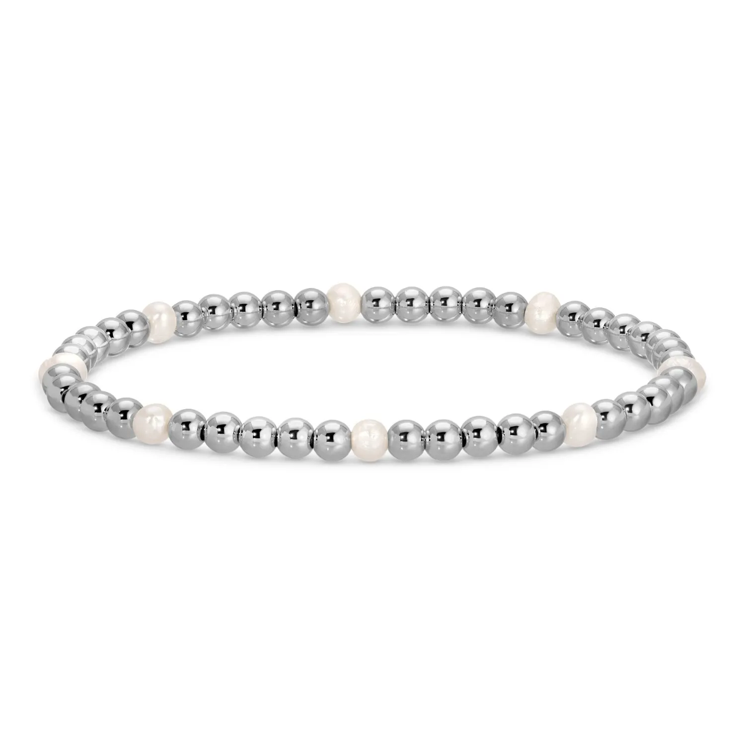 Set/12 4mm Bead & Pearl Stretch Bracelets