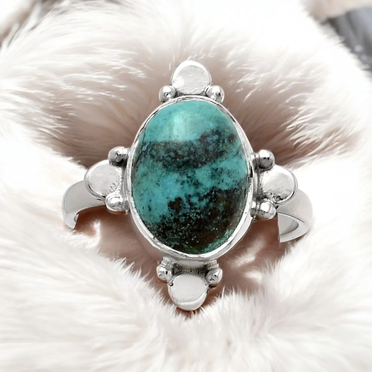 Shattuckite Solid 925 Sterling Silver Ring 7