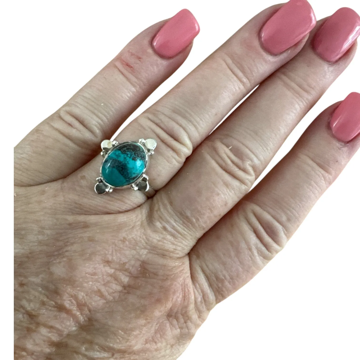 Shattuckite Solid 925 Sterling Silver Ring 7