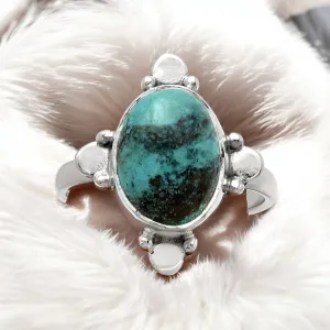 Shattuckite Solid 925 Sterling Silver Ring 7