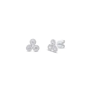 Shy Creation Triple Cluster Diamond Earrings