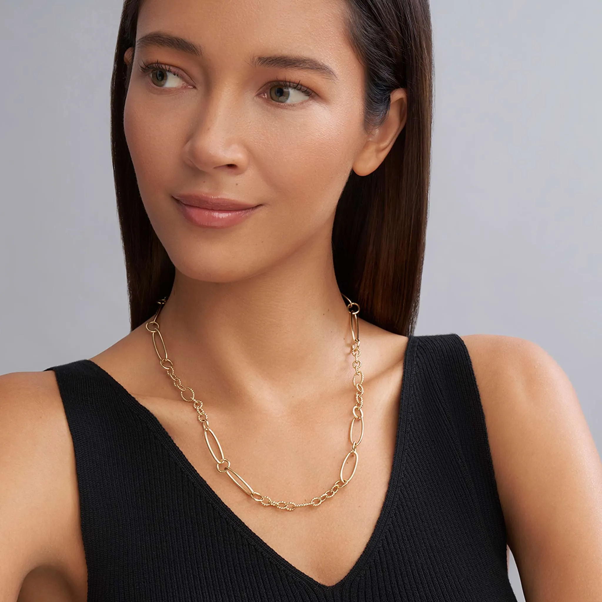 Signature Caviar 18K Gold Link Necklace