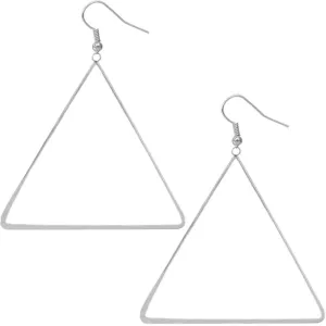 Silver Big Open Triangle Earrings