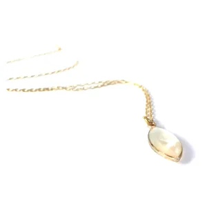 Silver Girl Moonstone Marquis Necklace