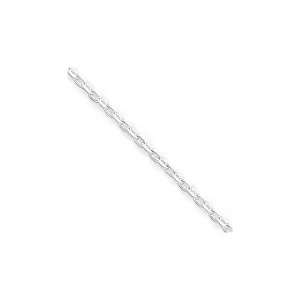 Silver Polished 1.50mm Beveled Oval Cable Chain
