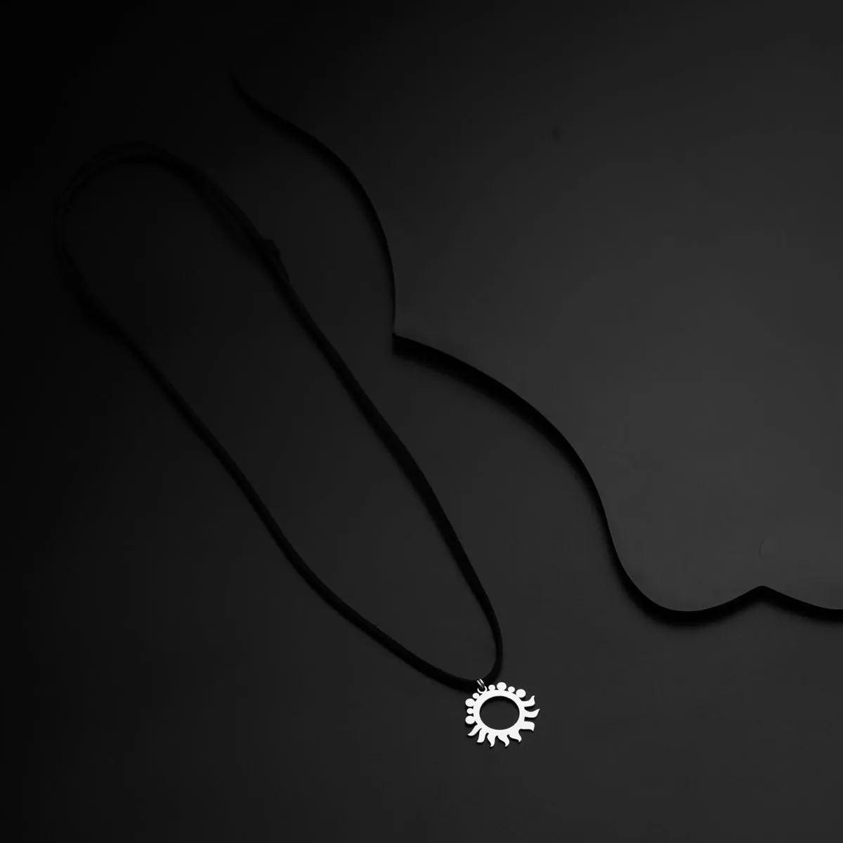 Silver Sun Necklace for Men