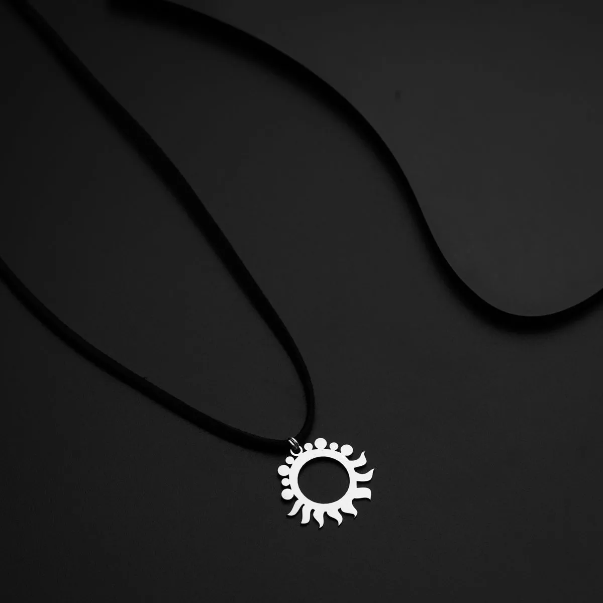 Silver Sun Necklace for Men