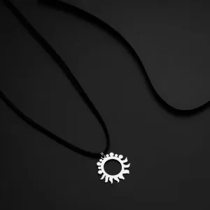 Silver Sun Necklace for Men