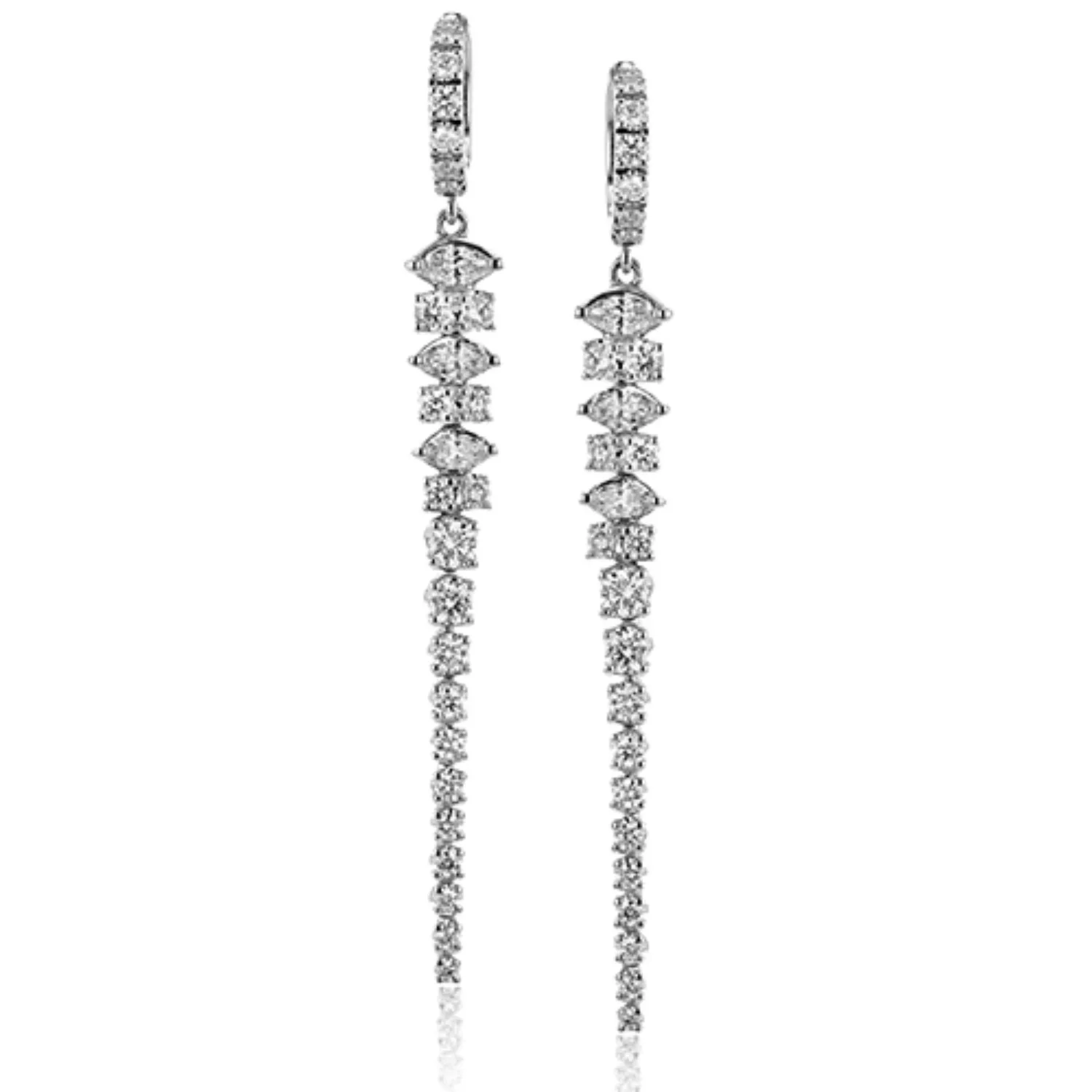 Simon G. Snow Drop Diamond Dangle Earrings