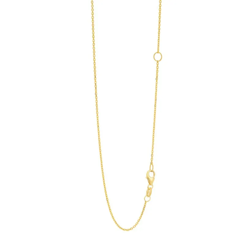 Sincerely Springer's 18k Yellow Gold Adjustable Diamond Cut Cable Chain Necklace 18"