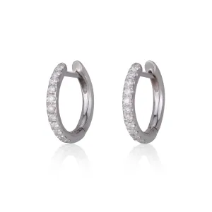 small diamonds hoop earrings