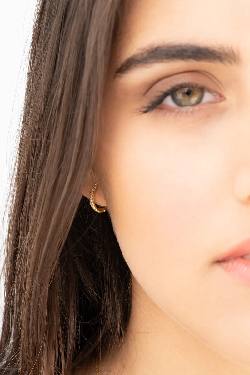 small diamonds hoop earrings