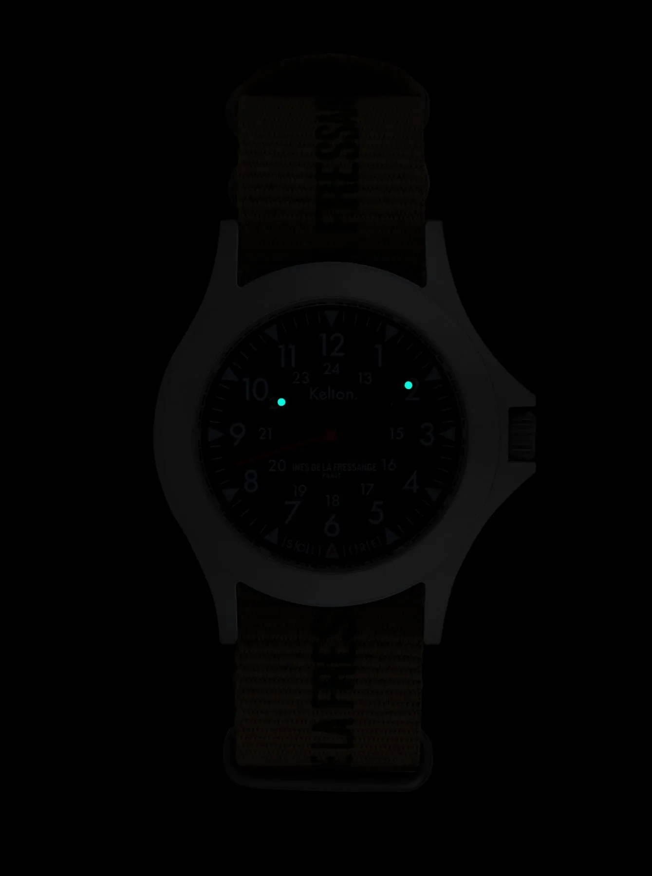 Solaire Field kaki watch Kelton x Ines de la Fressange Paris