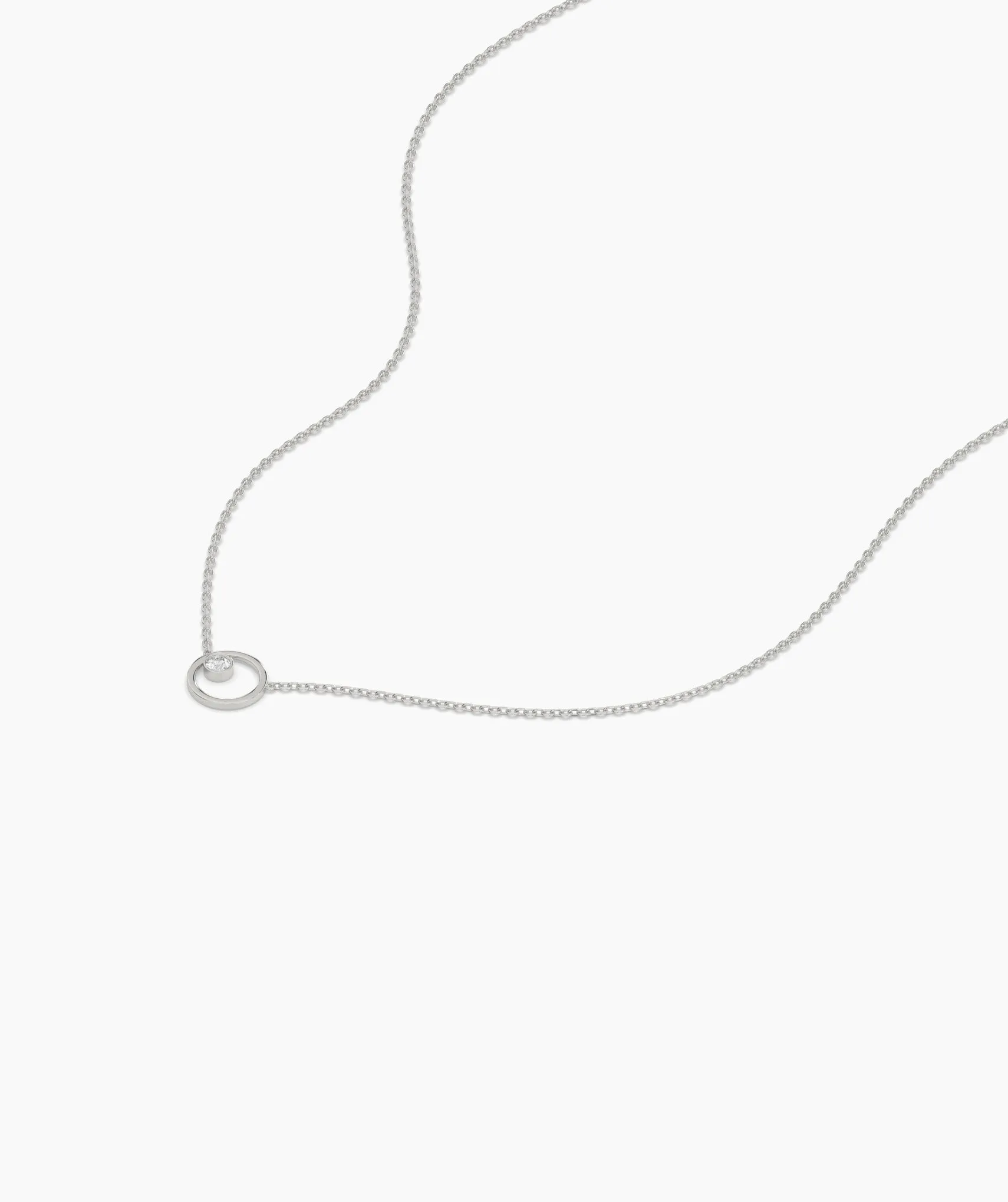 Solid 14k Gold Circle Necklace