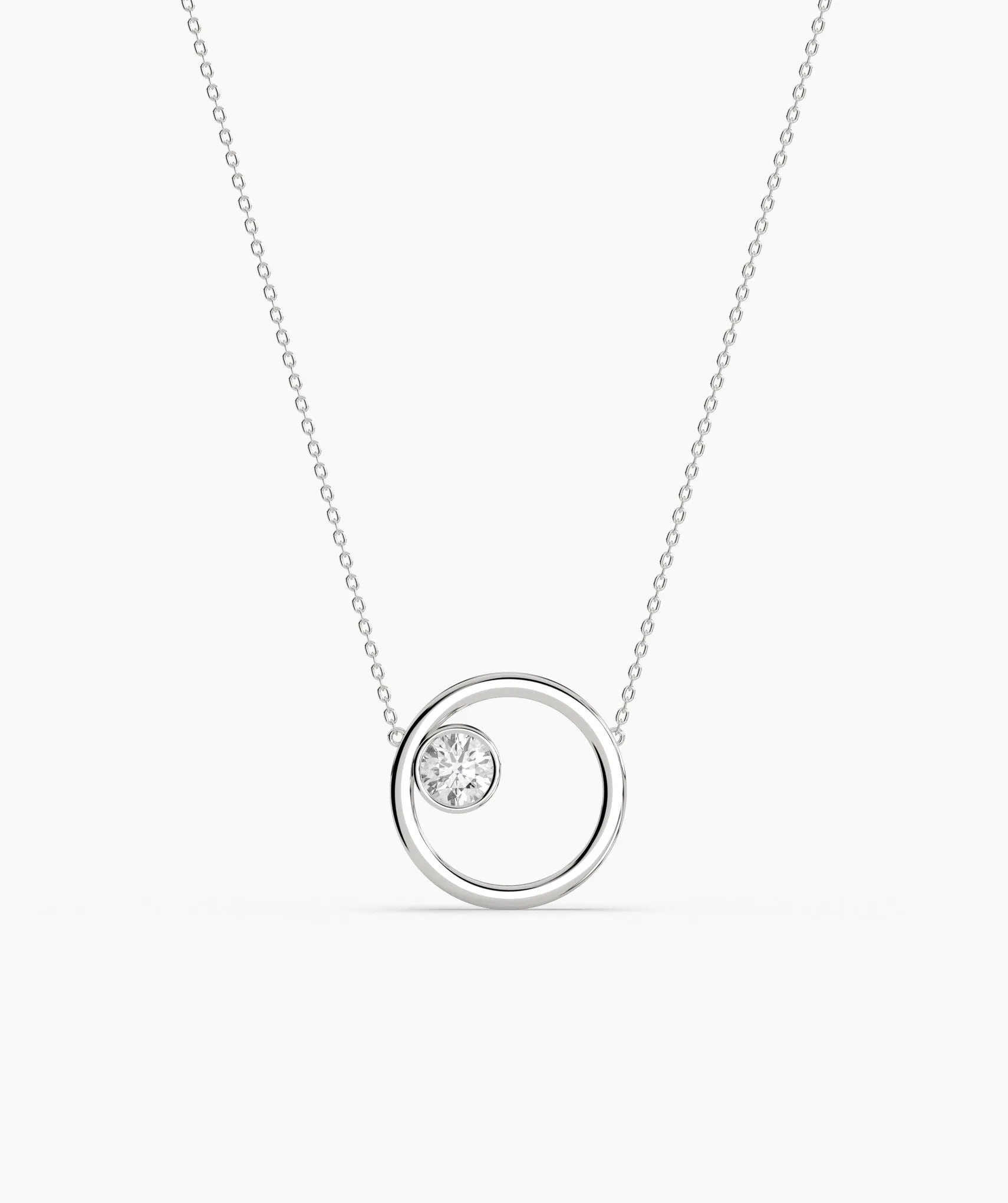 Solid 14k Gold Circle Necklace