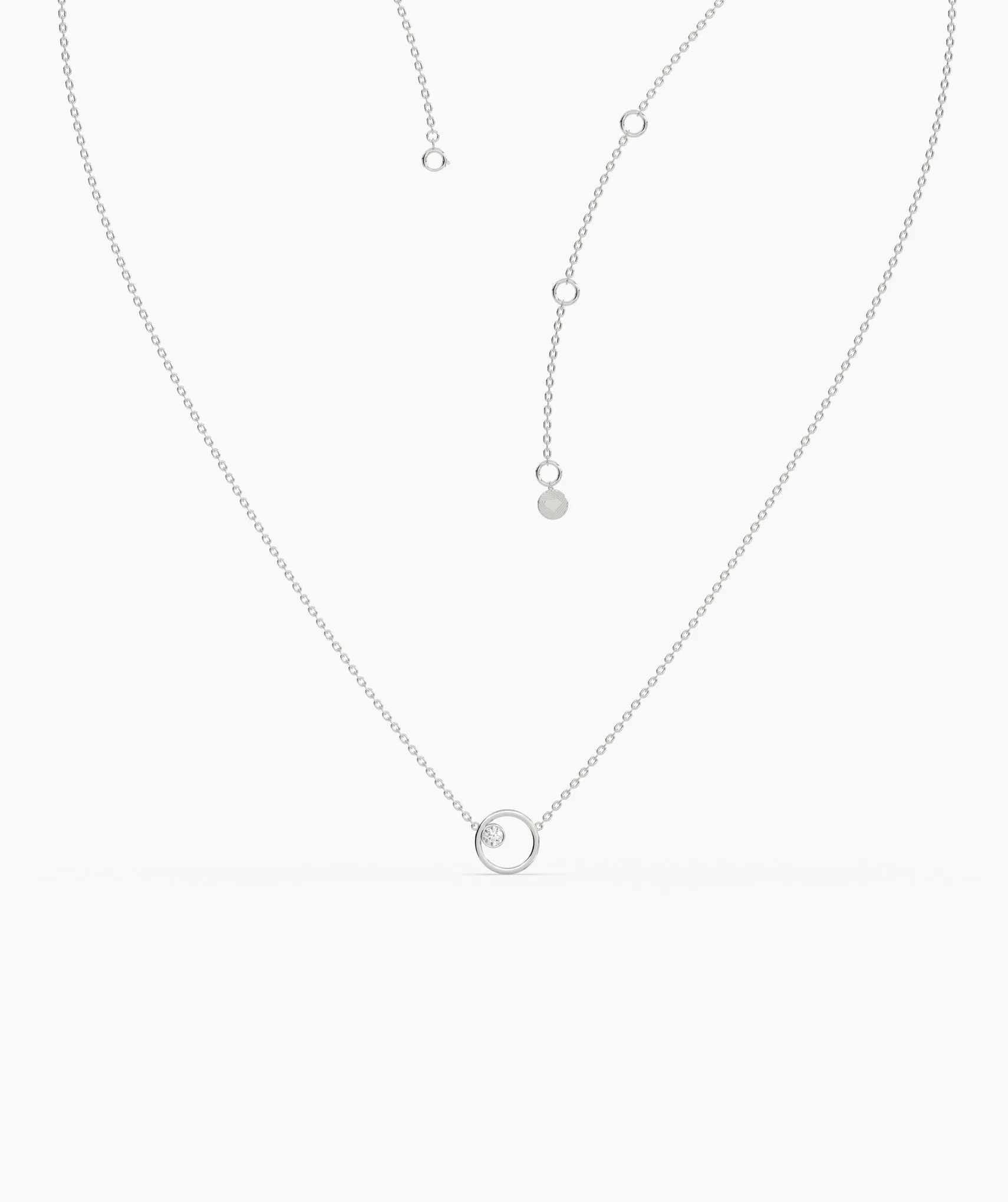 Solid 14k Gold Circle Necklace