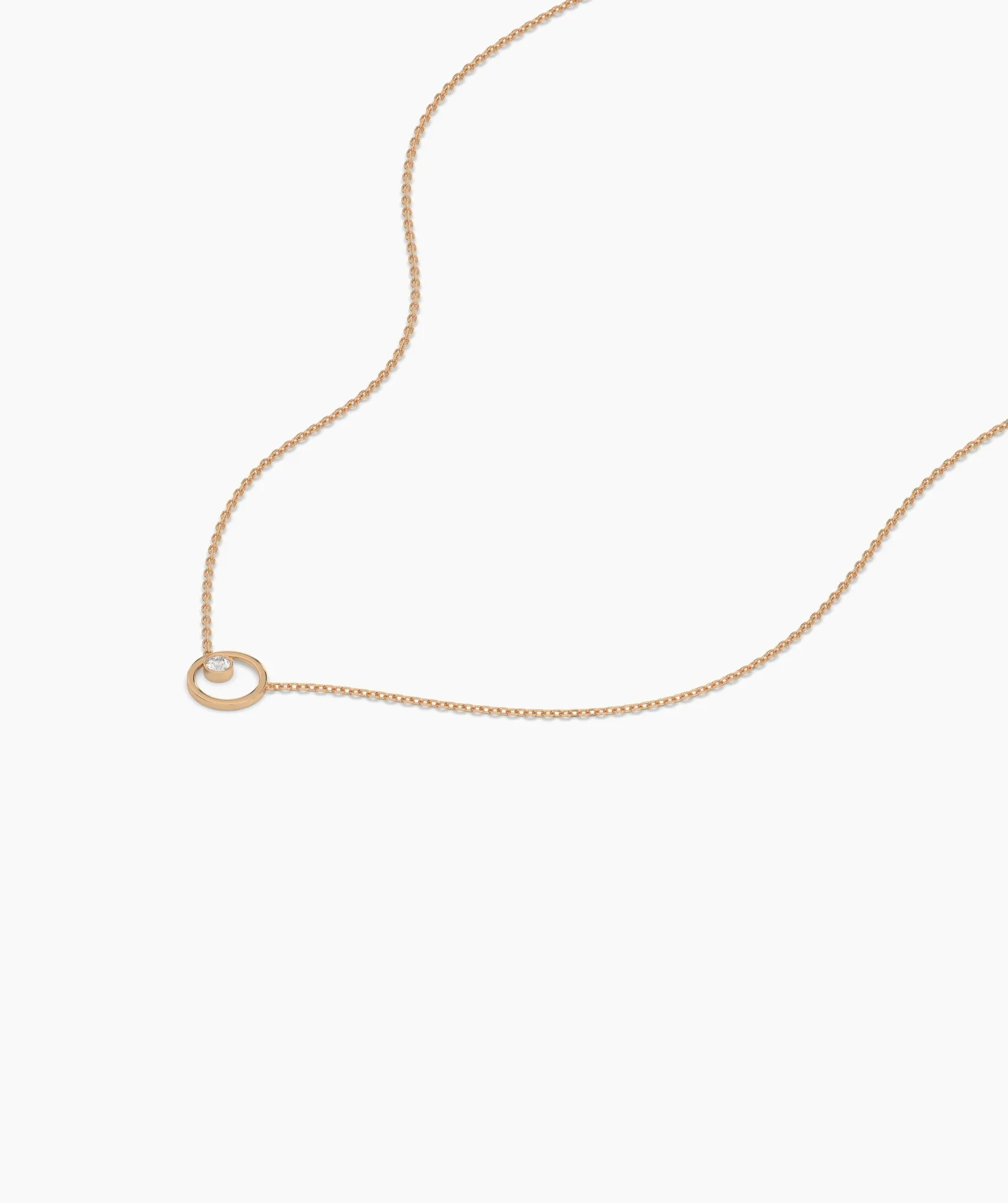 Solid 14k Gold Circle Necklace