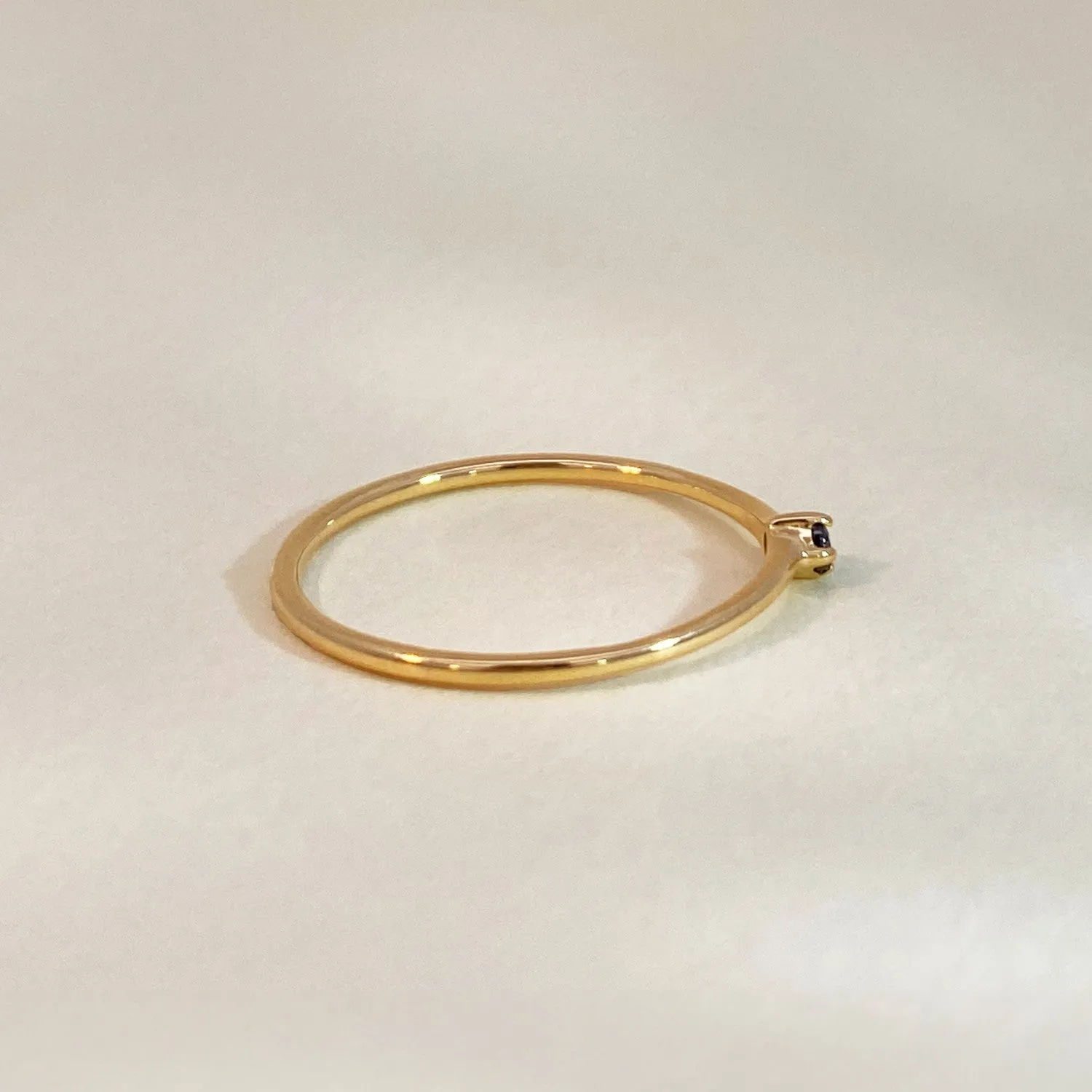 Solitaire Black Crystal Ring