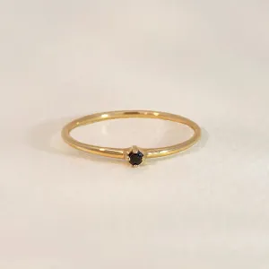 Solitaire Black Crystal Ring