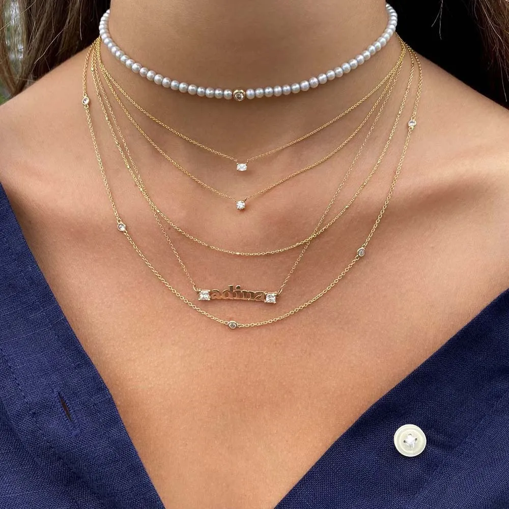 Solitaire Necklace 14K