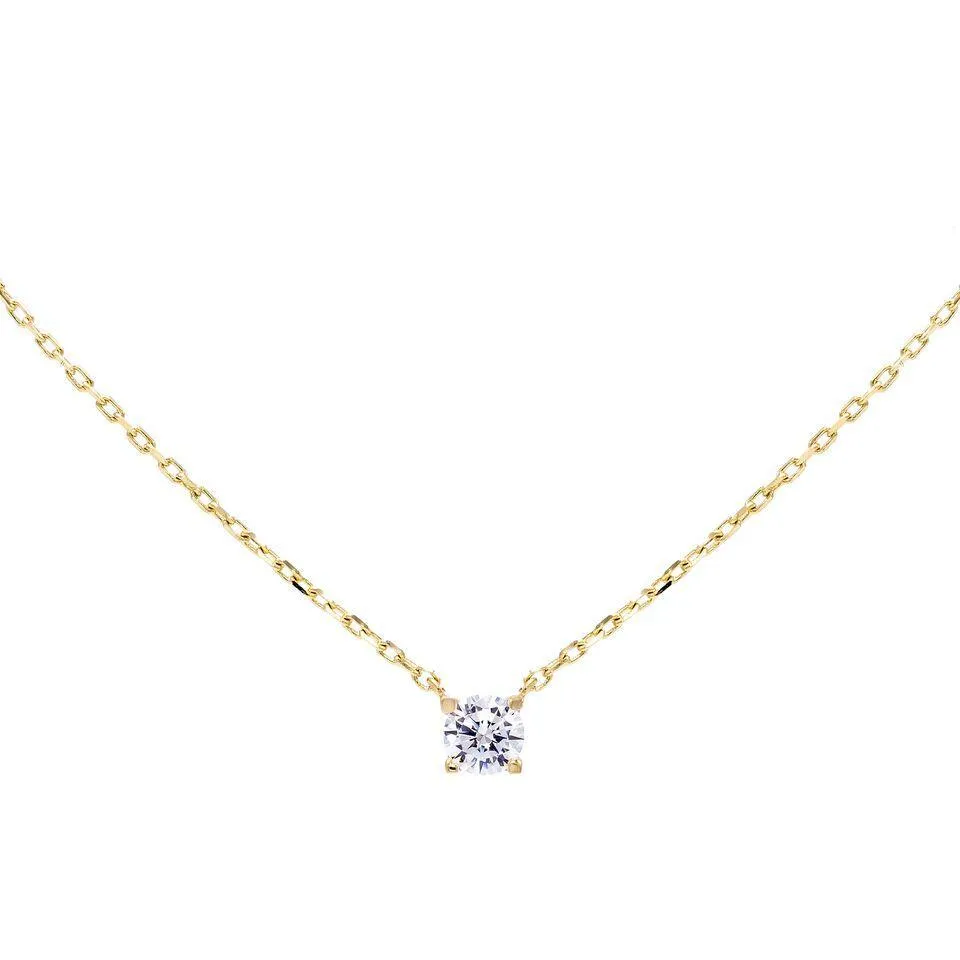 Solitaire Necklace 14K