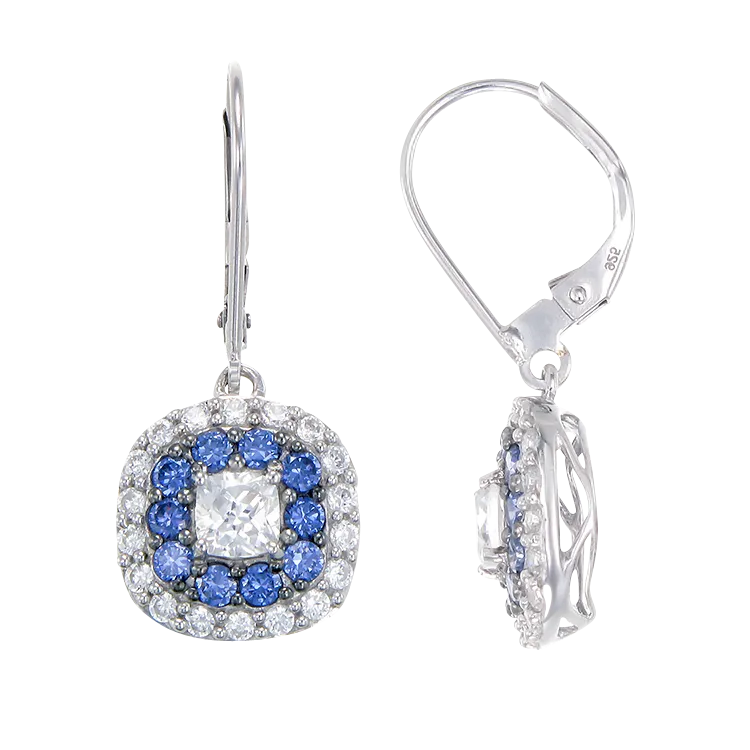 Sparkling Hypnotic White and Blue Tanzanite Earrings