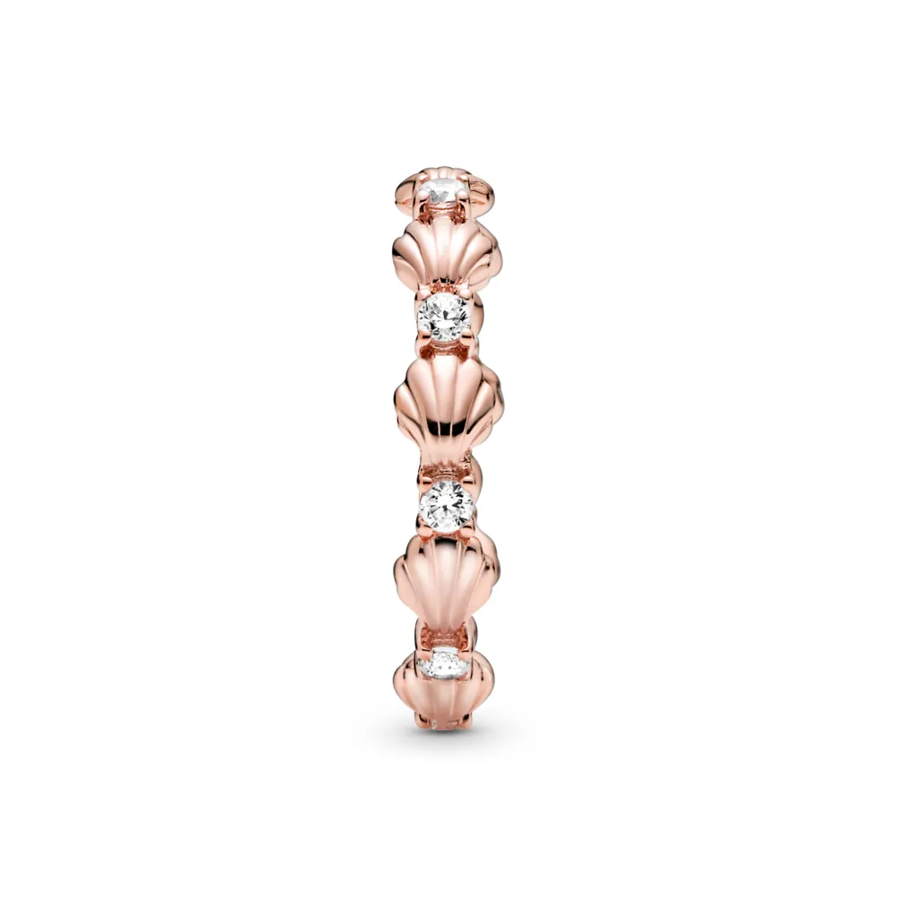 Sparkling Seashell Band Ring