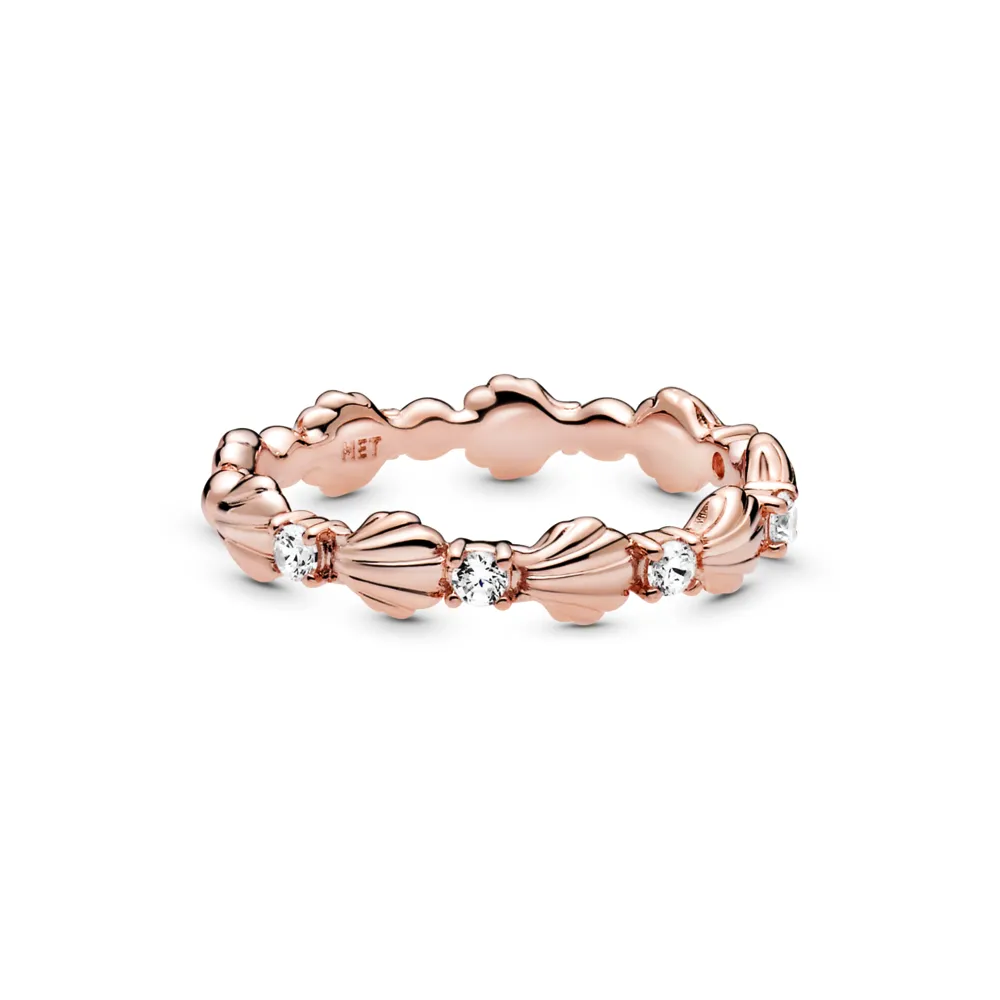 Sparkling Seashell Band Ring